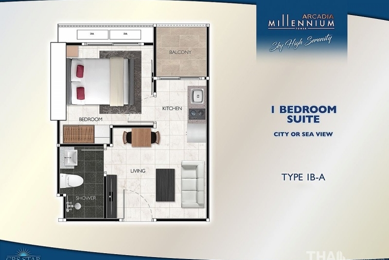 Arcadia Millennium Tower | 1 bedroom | 28th floor